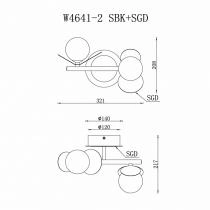 Бра iLedex Savage W4641-2 MBK+SGD 1_La_W4641-2_MBK_SGD.webp small