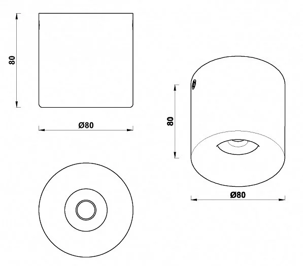 Накладной светильник iLedex Metrica 108-7W-D80-4000K-24DG-BK 3_iLed_108-7W-D80-4000K-24DG-BK.webp big