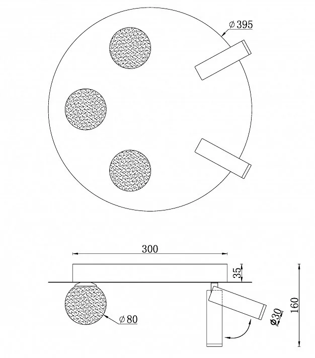 Потолочная люстра iLedex Telescope D4774-40 SWH 1_iLed_D4774-40_SWH.webp big