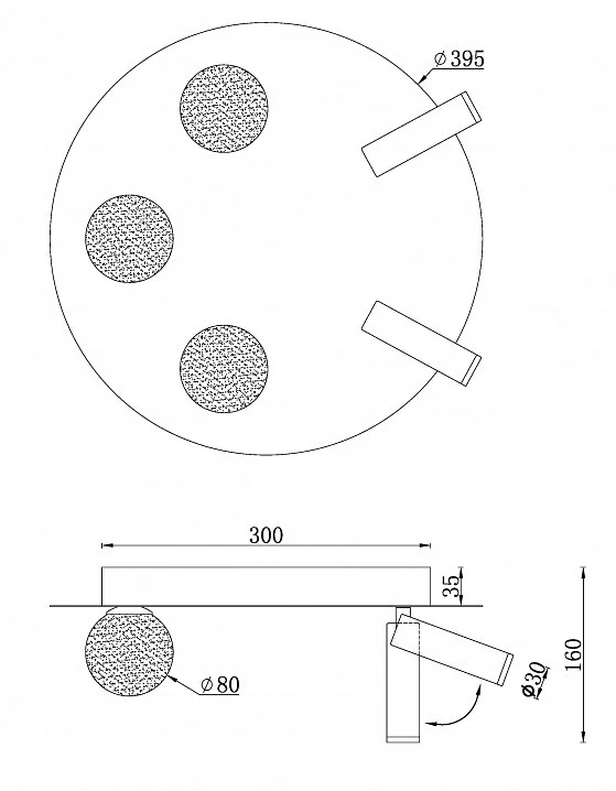 Потолочная люстра iLedex Telescope D4774-40 SGD 1_iLed_D4774-40_SGD.webp big