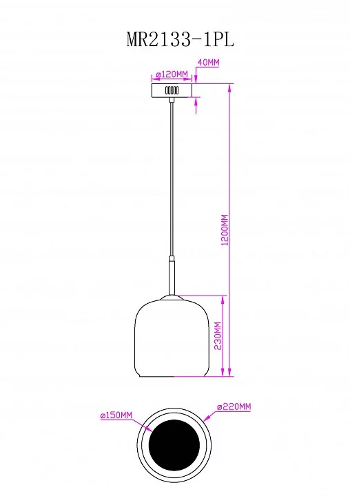 Подвесной светильник MyFar Charlie MR2133-1PL 4_MFR_MR2133-1PL.webp big