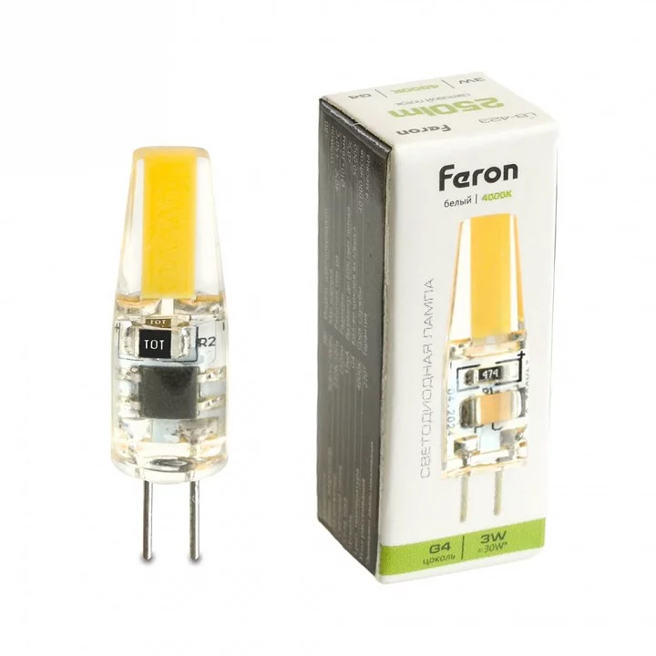 Лампа светодиодная Feron LB-423 G4 3Вт 4000K 51168 1_FE_51168.webp big