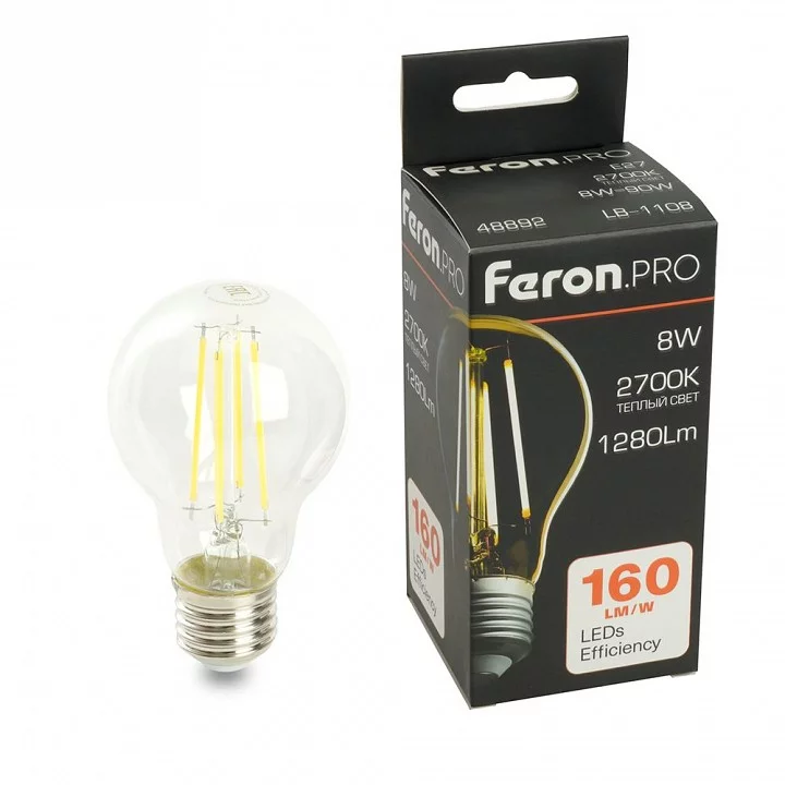 Лампа светодиодная Feron LB-1108 E27 8Вт 2700K 48892 1_FE_48892.webp big