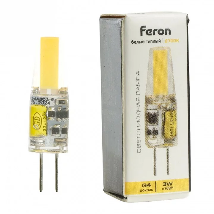 Лампа светодиодная Feron LB-424 G4 3Вт 2700K 51170 4_FE_51170.webp big