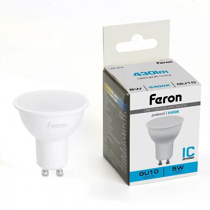 Лампа светодиодная Feron LB-24 GU10 5Вт 6400K 51217 1_FE_51217.webp big