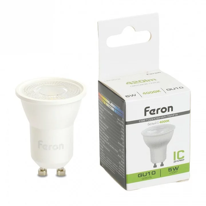 Лампа светодиодная Feron LB-272 GU10 5Вт 4000K 51219 1_FE_51219.webp big
