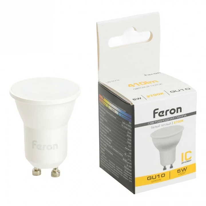 Лампа светодиодная Feron LB-272 GU10 5Вт 2700K 51221 1_FE_51221.webp big