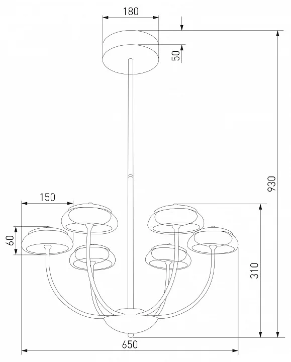 Люстра на штанге Eurosvet Fungo 50388 LED черный 3_EV_a068861.webp big