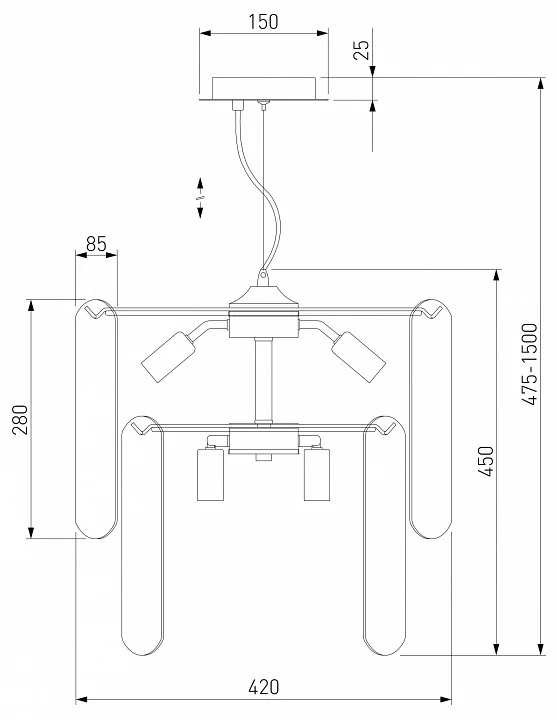Подвесная люстра Eurosvet Claire 60170/8 золото 4_EV_a069011.webp big