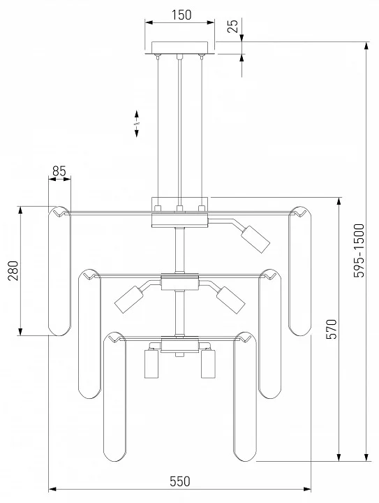 Подвесная люстра Eurosvet Claire 60171 золото 4_EV_a069012.webp big