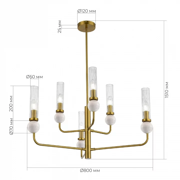 Люстра на штанге ST-Luce MEDEA SL1244.303.06 3_SL1244.303.06.webp big