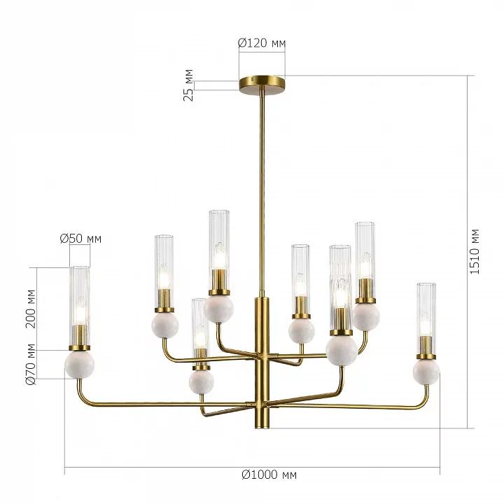 Люстра на штанге ST-Luce MEDEA SL1244.303.08 3_SL1244.303.08.webp big