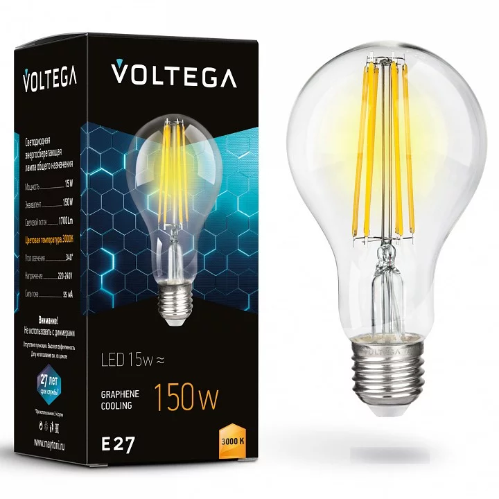Лампа светодиодная Voltega General purpose bulb E27 12Вт 3000K 7226 0_VLG_7226.webp big