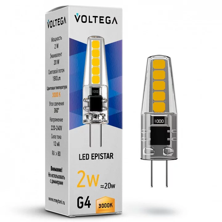 Лампа светодиодная Voltega Capsule G4 G4 2Вт 3000K 7260 0_VLG_7260.webp big