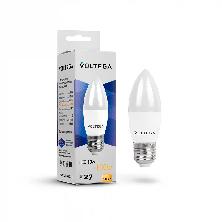 Лампа светодиодная Voltega Simple E27 10Вт 3000K 7240 1_VLG_7240.webp big