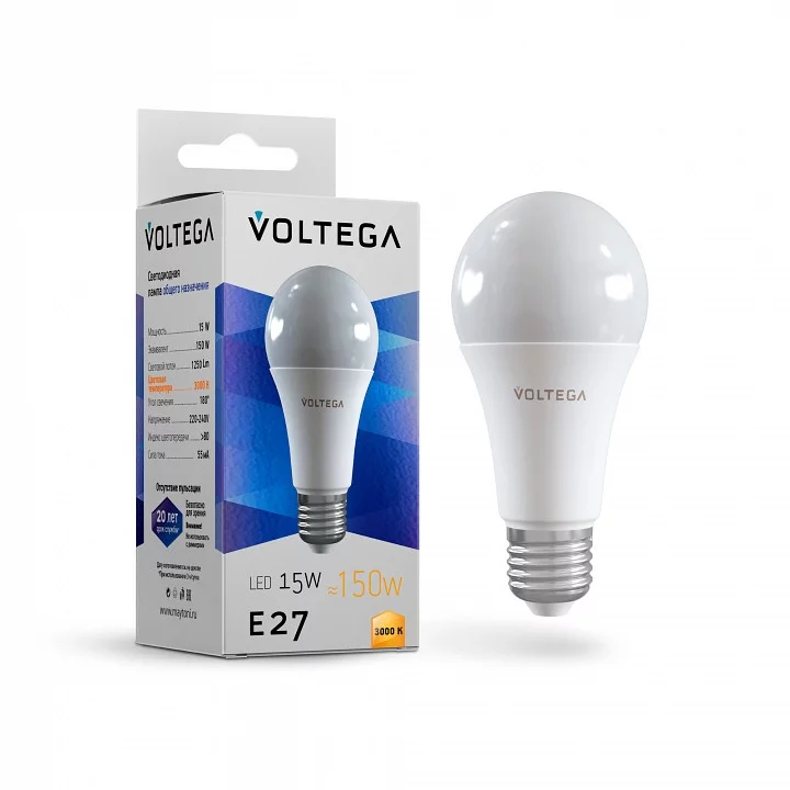 Лампа светодиодная Voltega Simple E27 12Вт 3000K 7246 1_VLG_7246.webp big