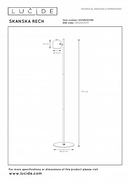Торшер Lucide Skanska Rech 03749/03/96 4_LCD_03749_03_96.webp big