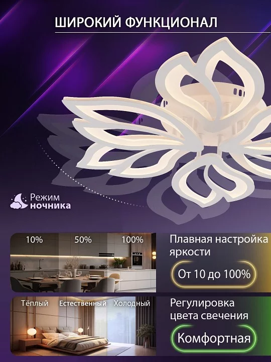 Потолочная люстра Natali Kovaltseva FORTUNA LED LAMPS 81107/6C 5_KVL_44492.webp big