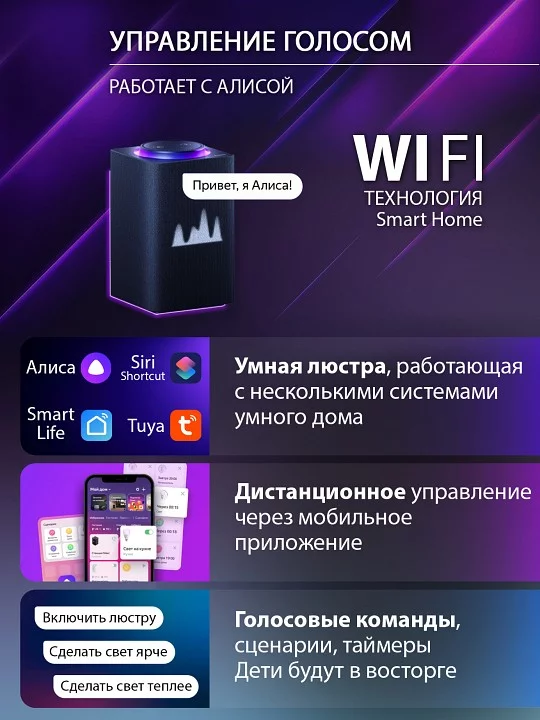 Потолочная люстра Natali Kovaltseva HOME LED SMART 84000 7_KVL_44505.webp big