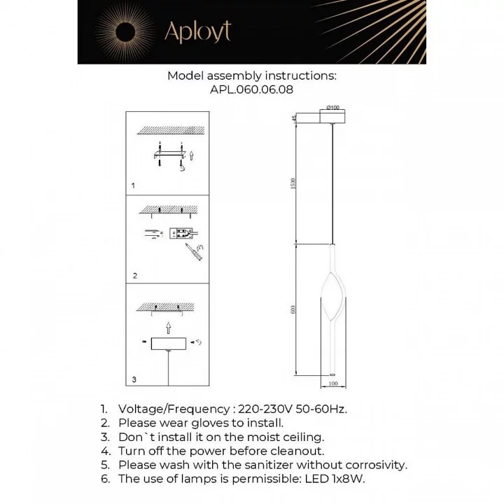 Подвесной светильник Aployt Krysia APL.060.06.08 3_AP_APL.060.06.08.webp big